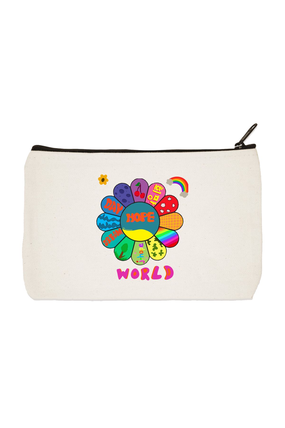 designedfy Bts Hope World Printed Cloth Makeup Bag Pen Holder