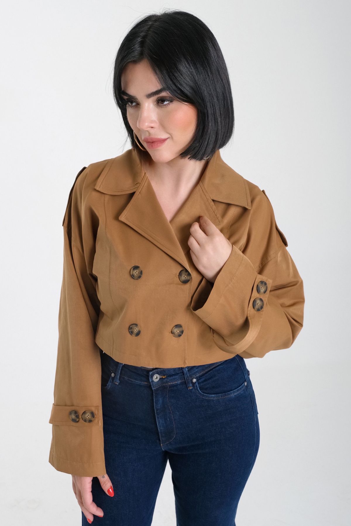 SADE-Design three different-use coffee Trench Coat 5