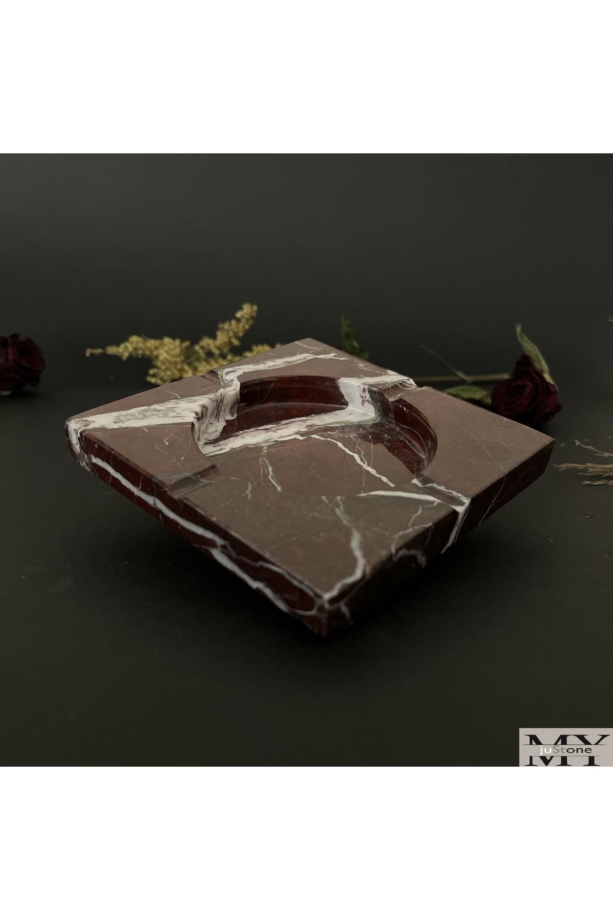 juStone-Cherry Marble Ashtray & Ash Tray 2