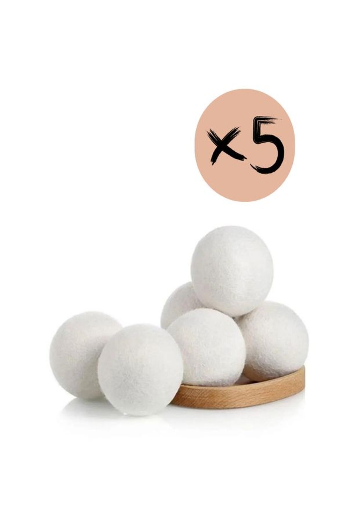 eco ball-كرات تجفيف الصوف المنقي الطبيعي 5 قطع كرات تجفيف الملابس 7 سم 1