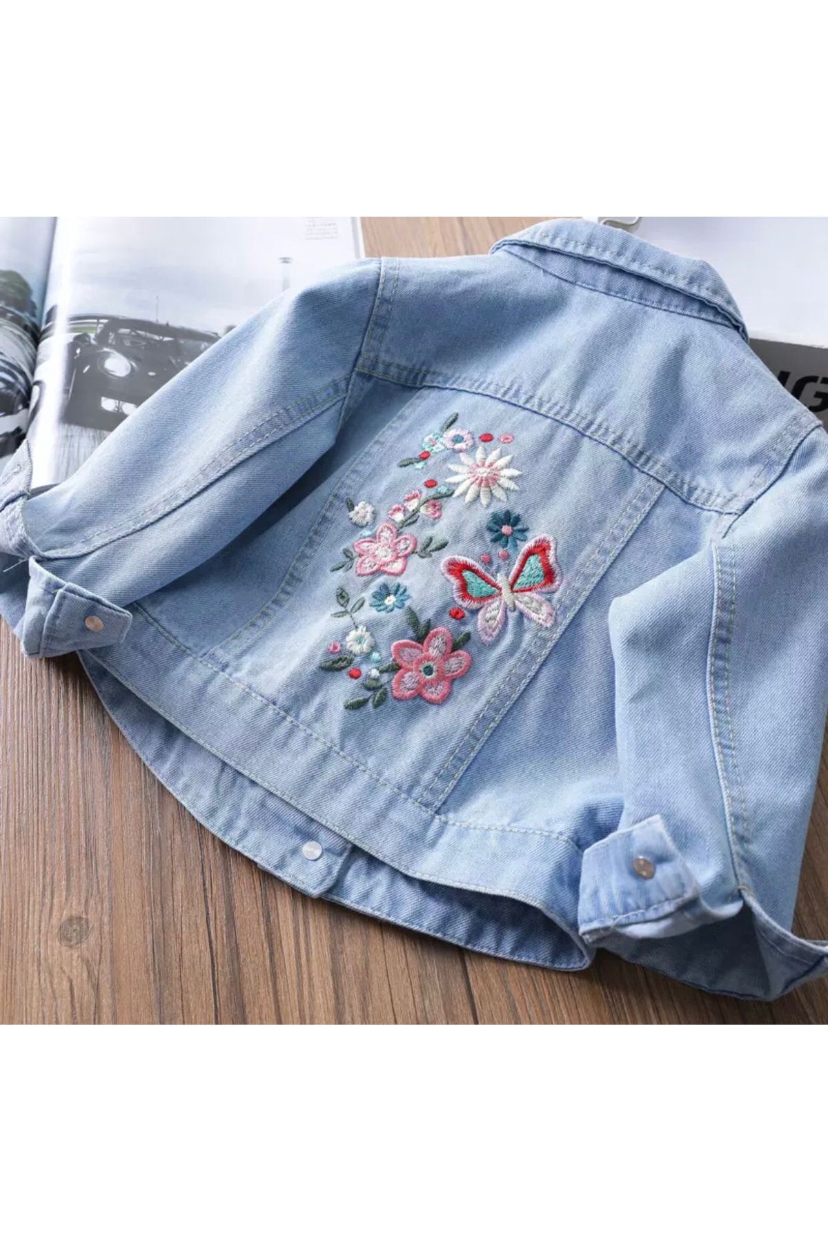 Denim jacket floral embroidery shop