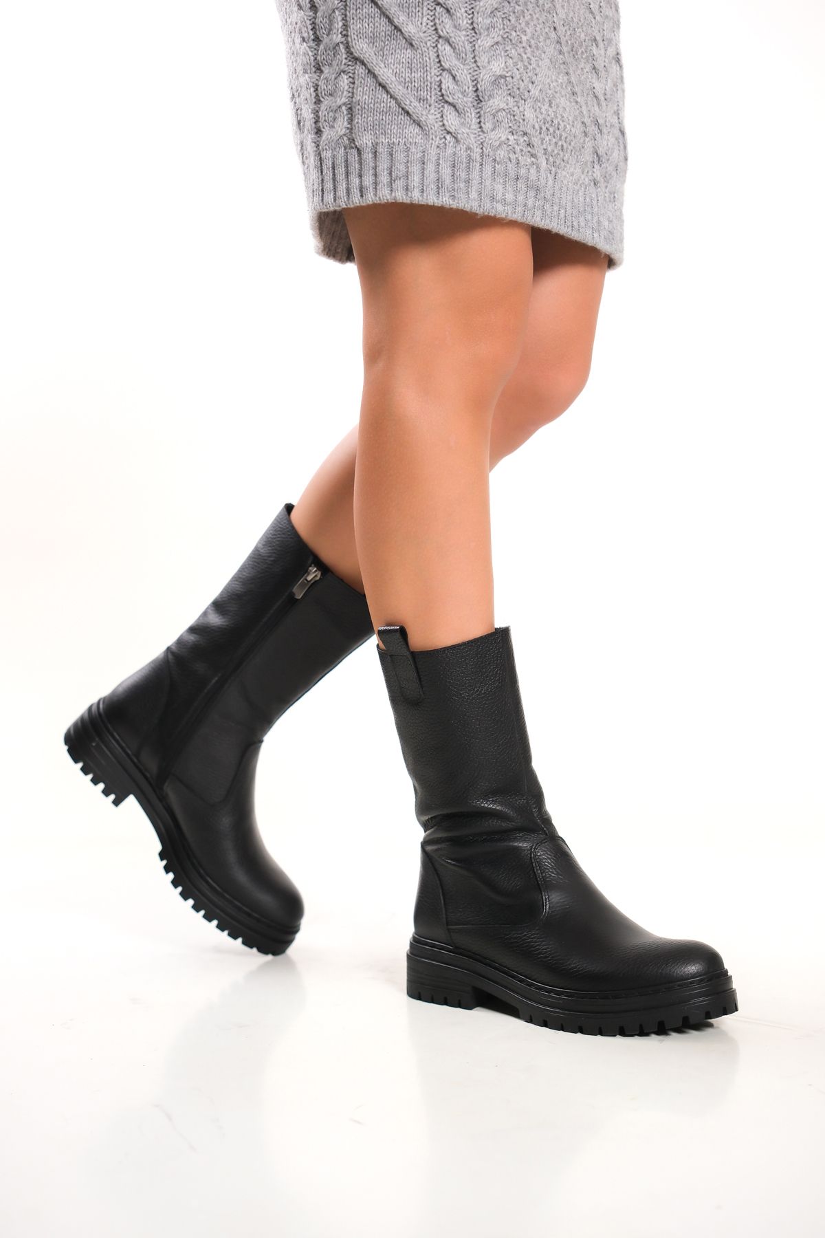 Deripabuc-Genuine Leather Black Women's Leather Boots DP02-0888 8