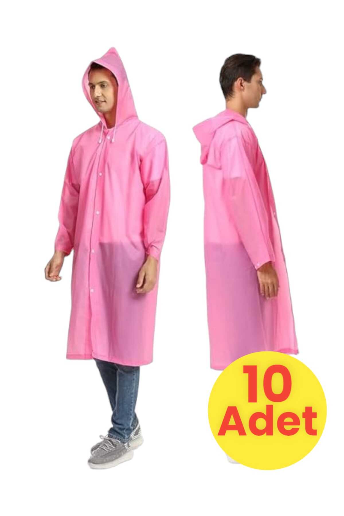 Mood Agenda Erkek Rüzgar Geçirmez Kapüşonlu Yağmurluk Eva Yağmurluk 10 Adet