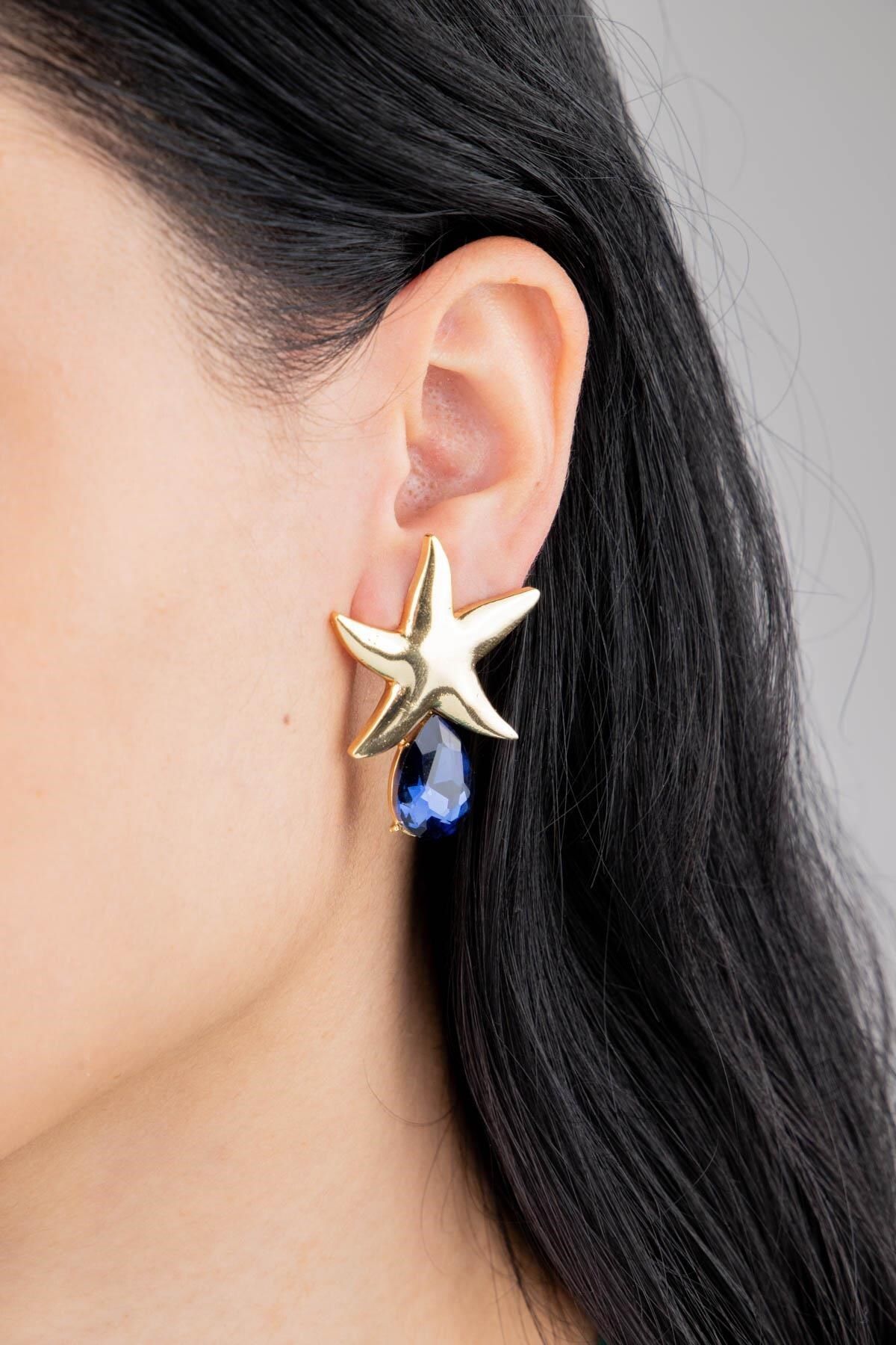 Dark blue stone clearance earrings