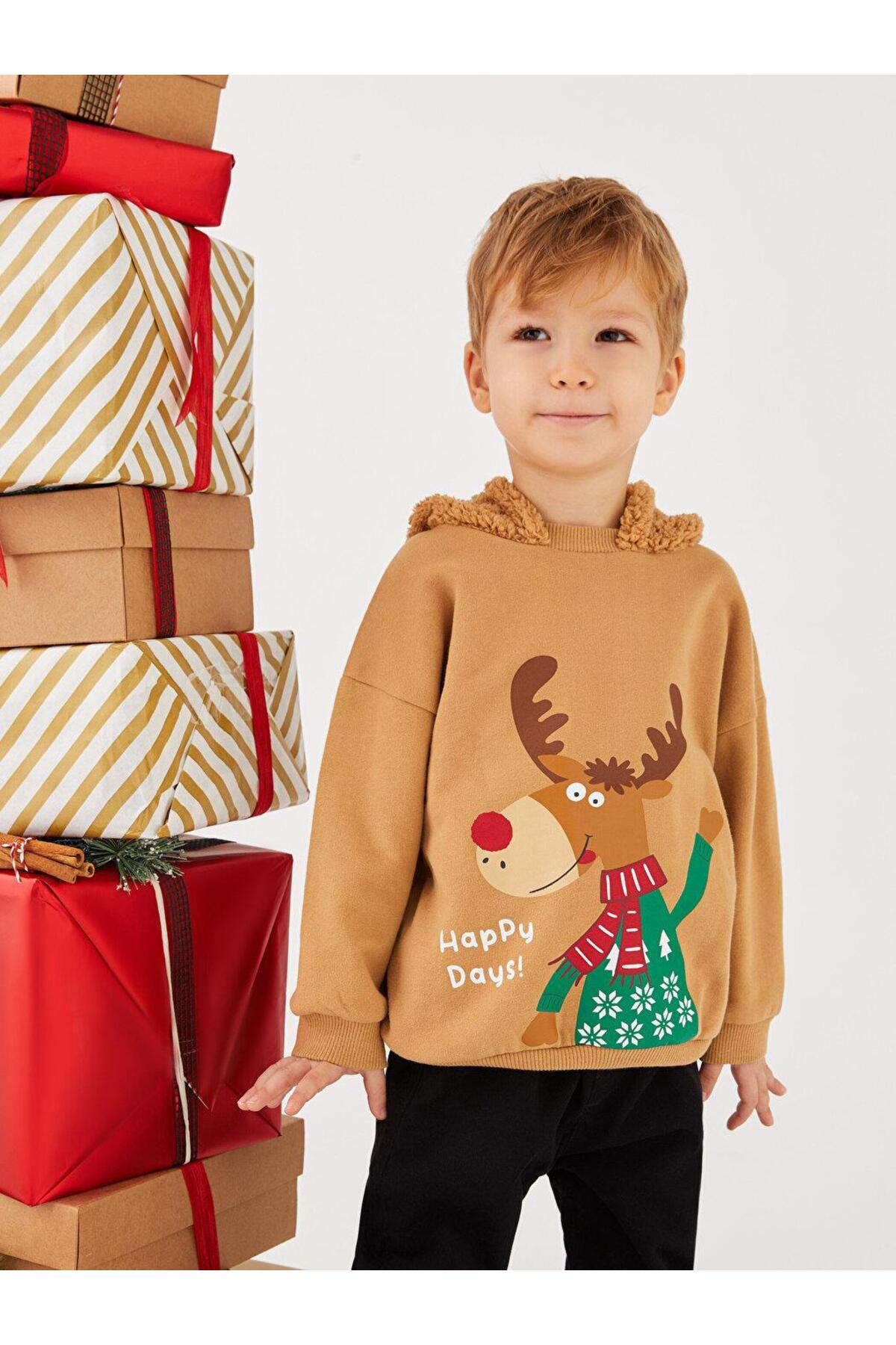 سویشرت پسرانه مشکی LC Waikiki | W2G883B1 اورجینال - تصویر 3