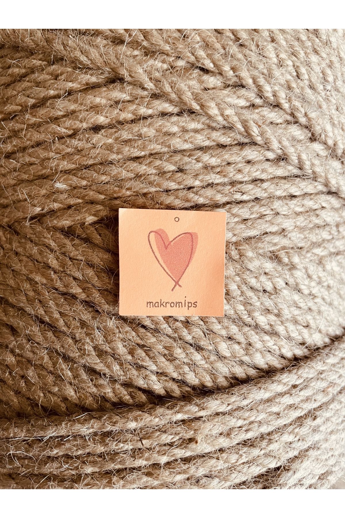 Makromİps-JUT ROPE STRING 4 mm 1KYLO RAW Twisted NATURAL CARNAP HOBBY STRING STRING 1