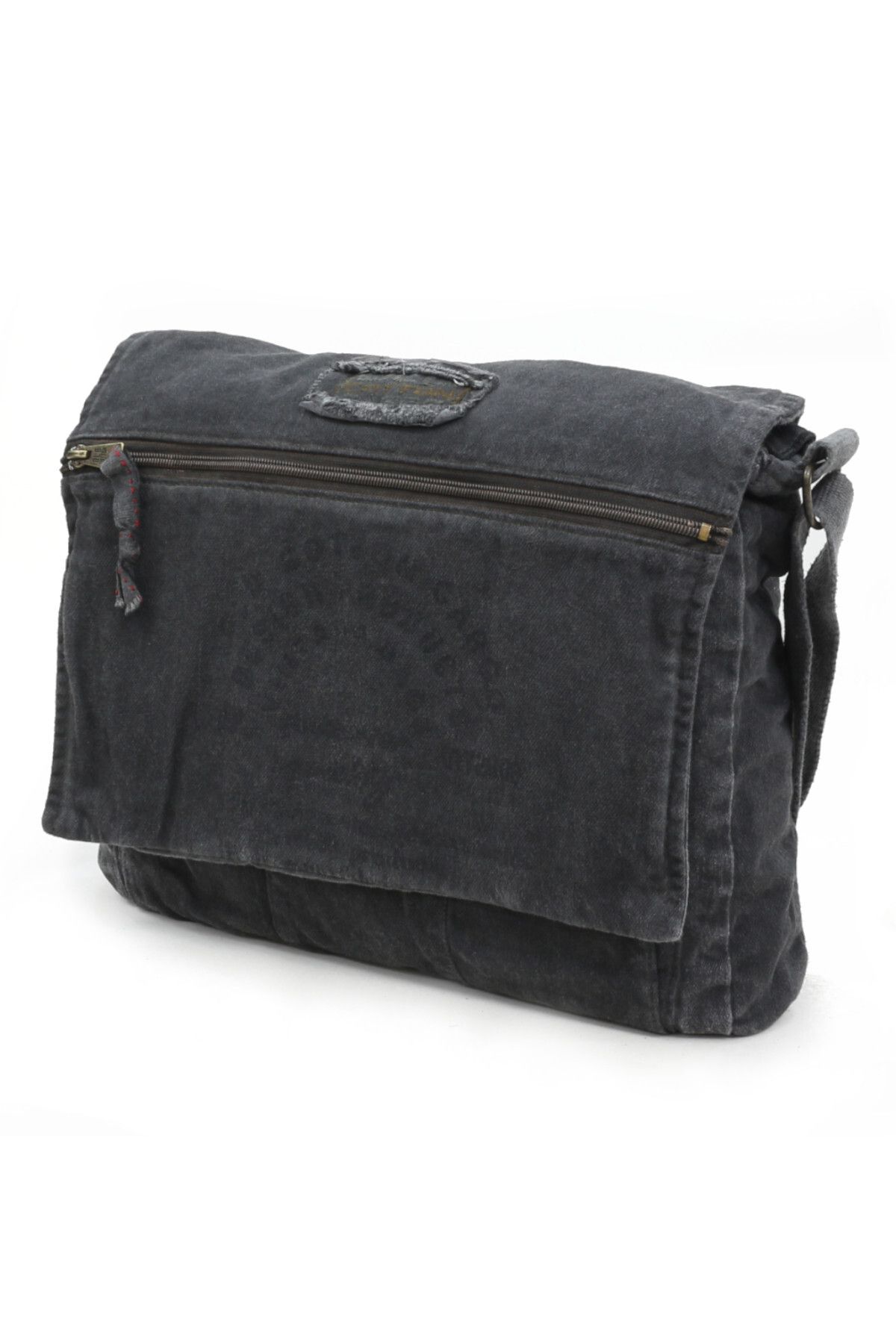 old cotton cargo 8128 Poștaș Cu Umăr Din Pânză Ocazională Antracit Negru Laptop Școală Călătorie Zilnică Servietă Vintage Unisex - One Size