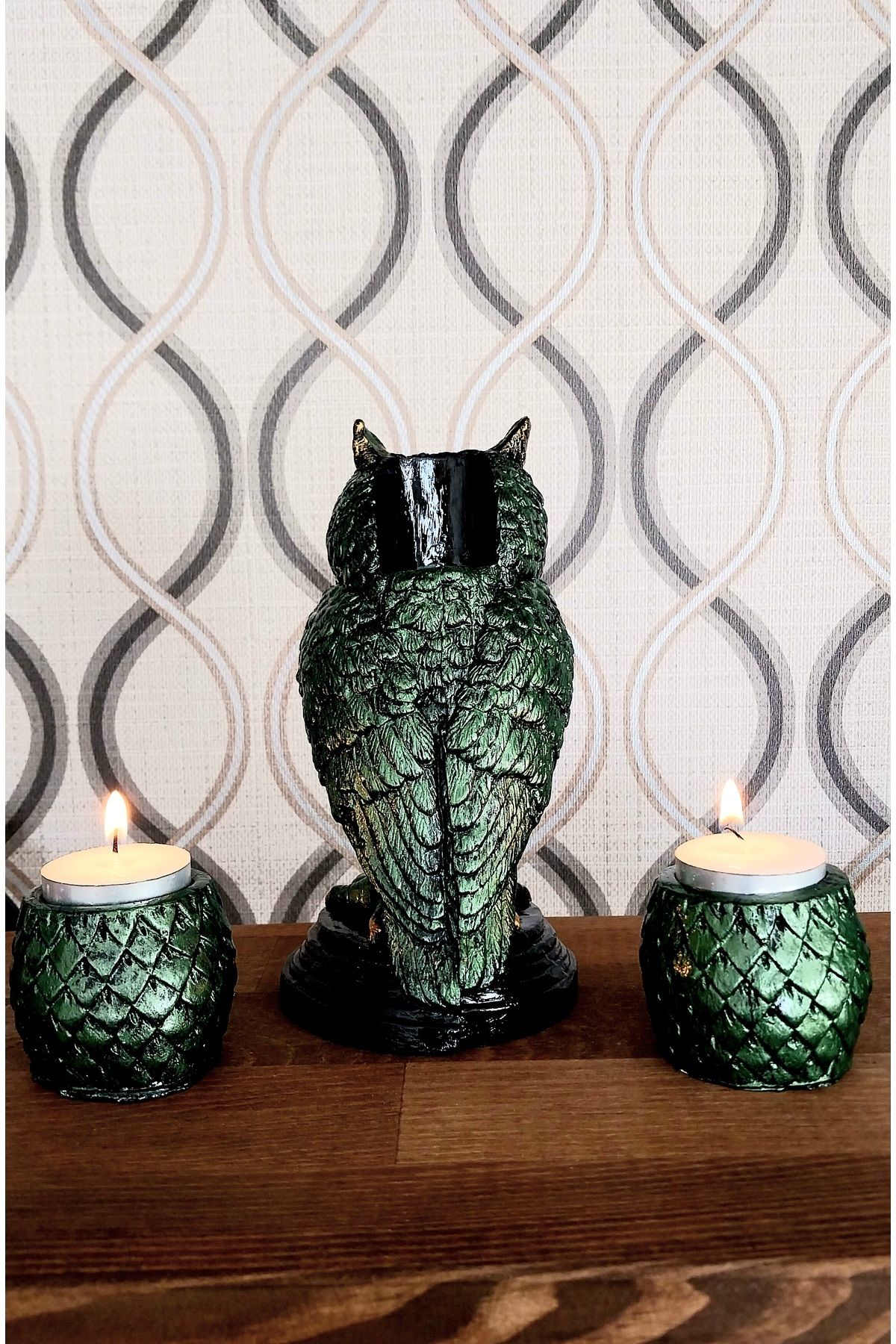 Green candle holder on sale
