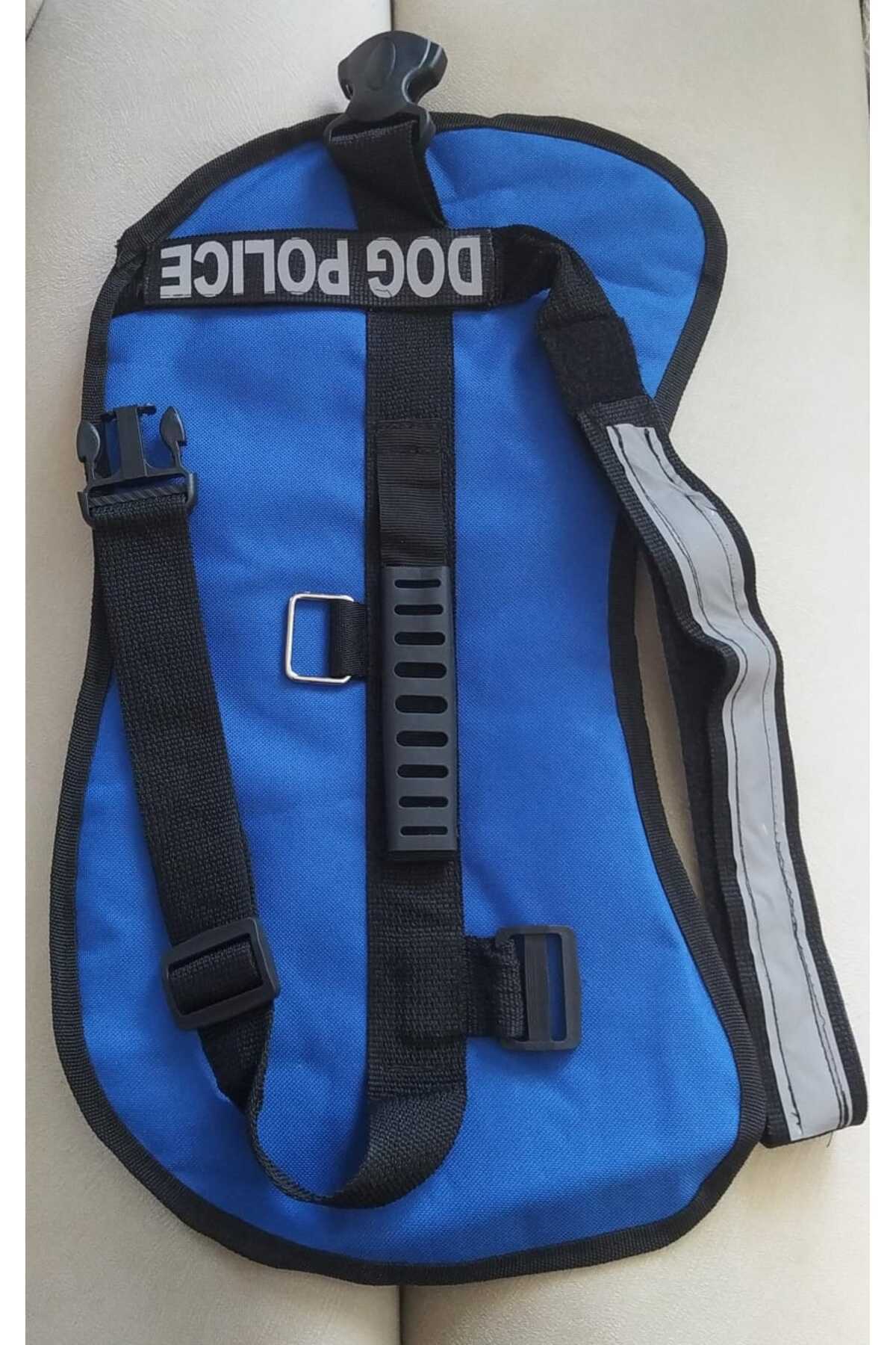 BE ACTİVE Ayarlanabilir Gögüs Tasması Dog Police Köpek Sırt Tasması Mavi Renk