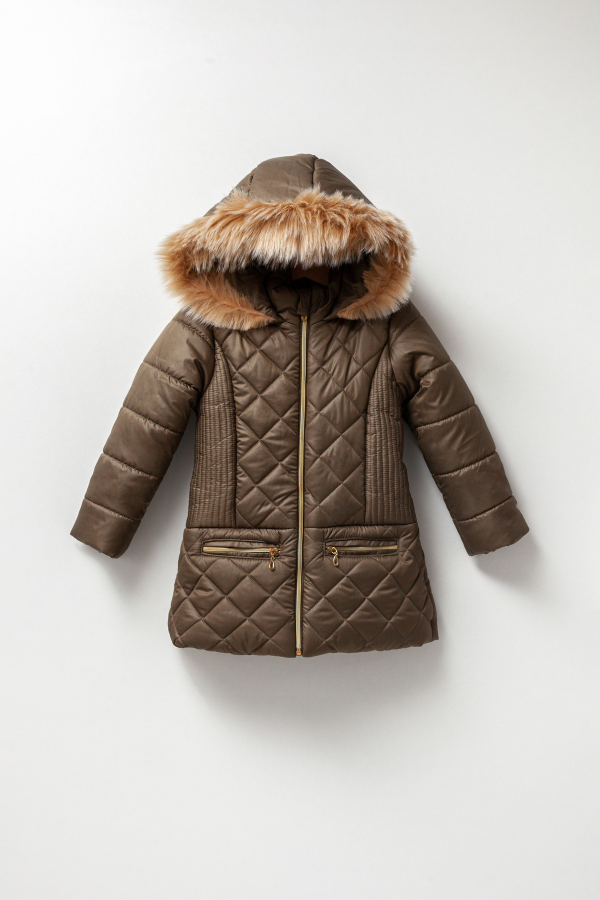  کاپشن و پالتو زمستانی دخترانه، آستر پشمی، روکش خز، کلاه دار، ضد آب، ضد باد، پفی