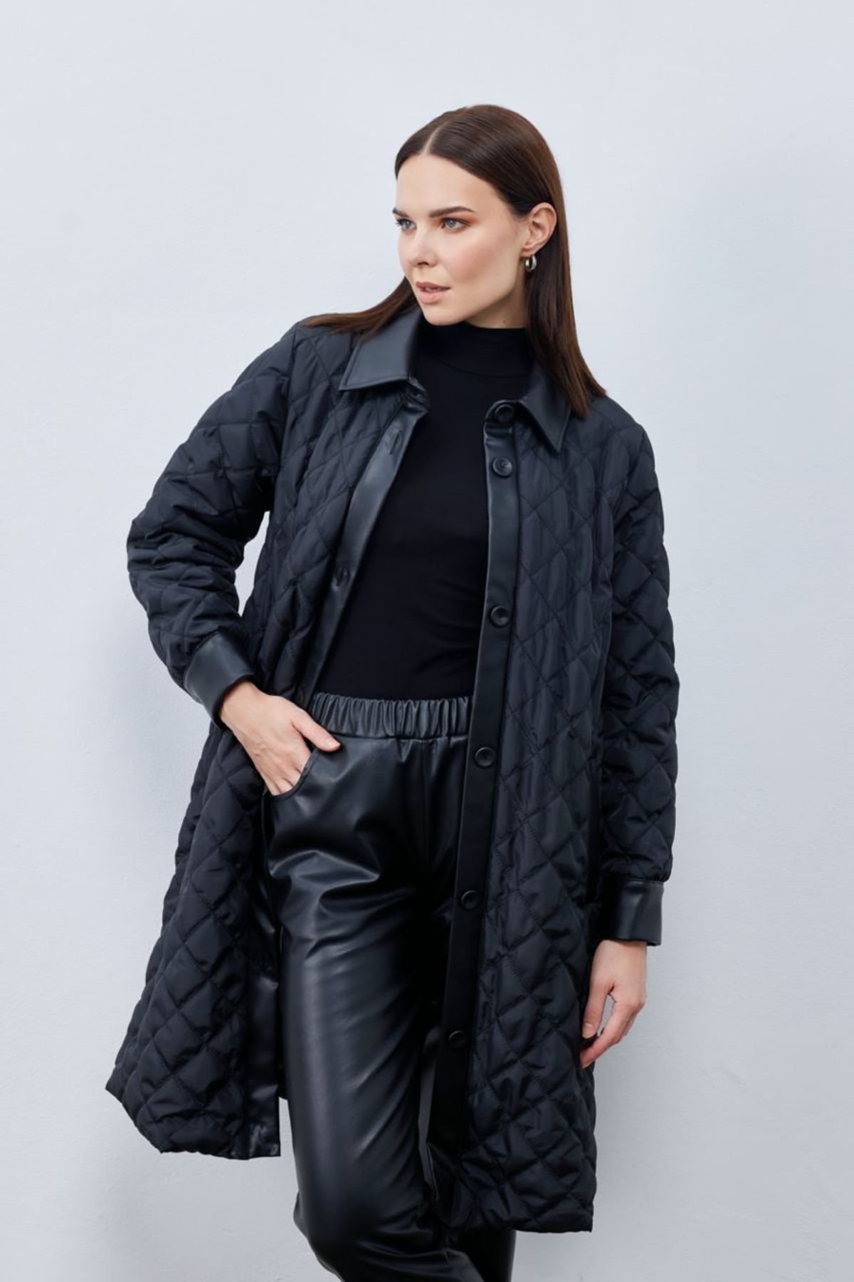 Leather clearance cape coat
