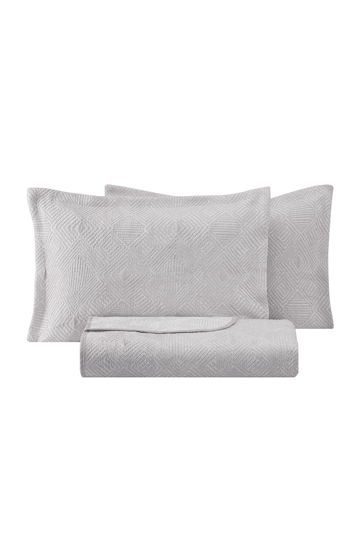 Puffy-Shay Double Bedspread Set - Gray 3