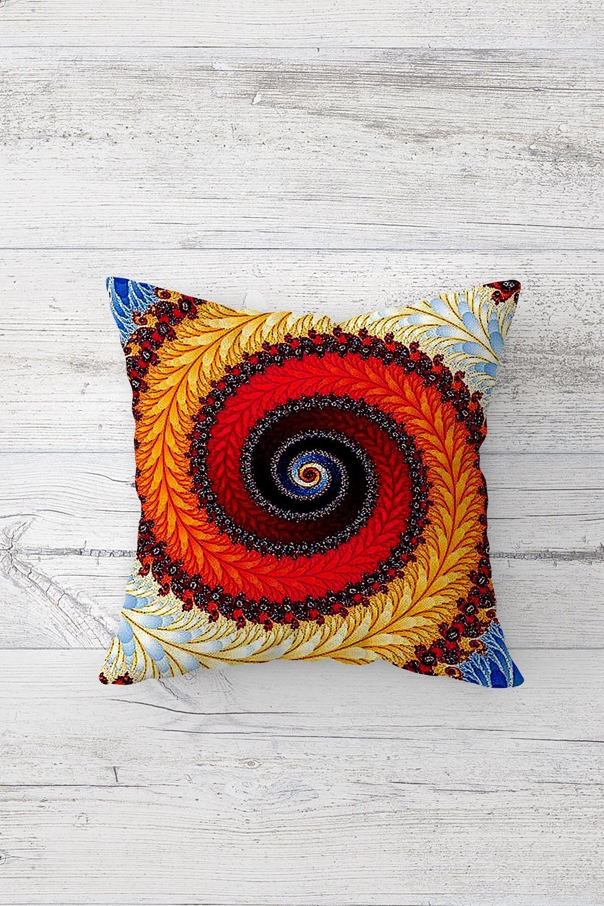 on the clouds-Ethnic Fractal Patterned and Hidden Zippered Hugging Giraffe Throw Pillow Cover Sofa Pillow Set - 4PCS 3