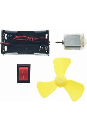 OyunlarlaFen Hobi Motor Deney Seti Dc Motor, Anahtar, Pil Yatağı, Pervane Set