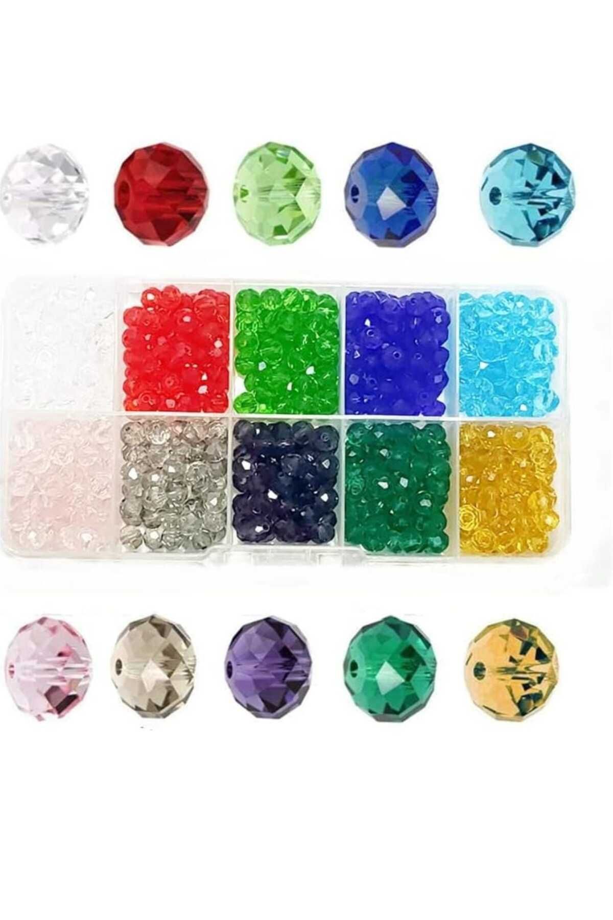 4 Mm 10 Renk Kristal Boncuk Takı Yapım Malzemeleri