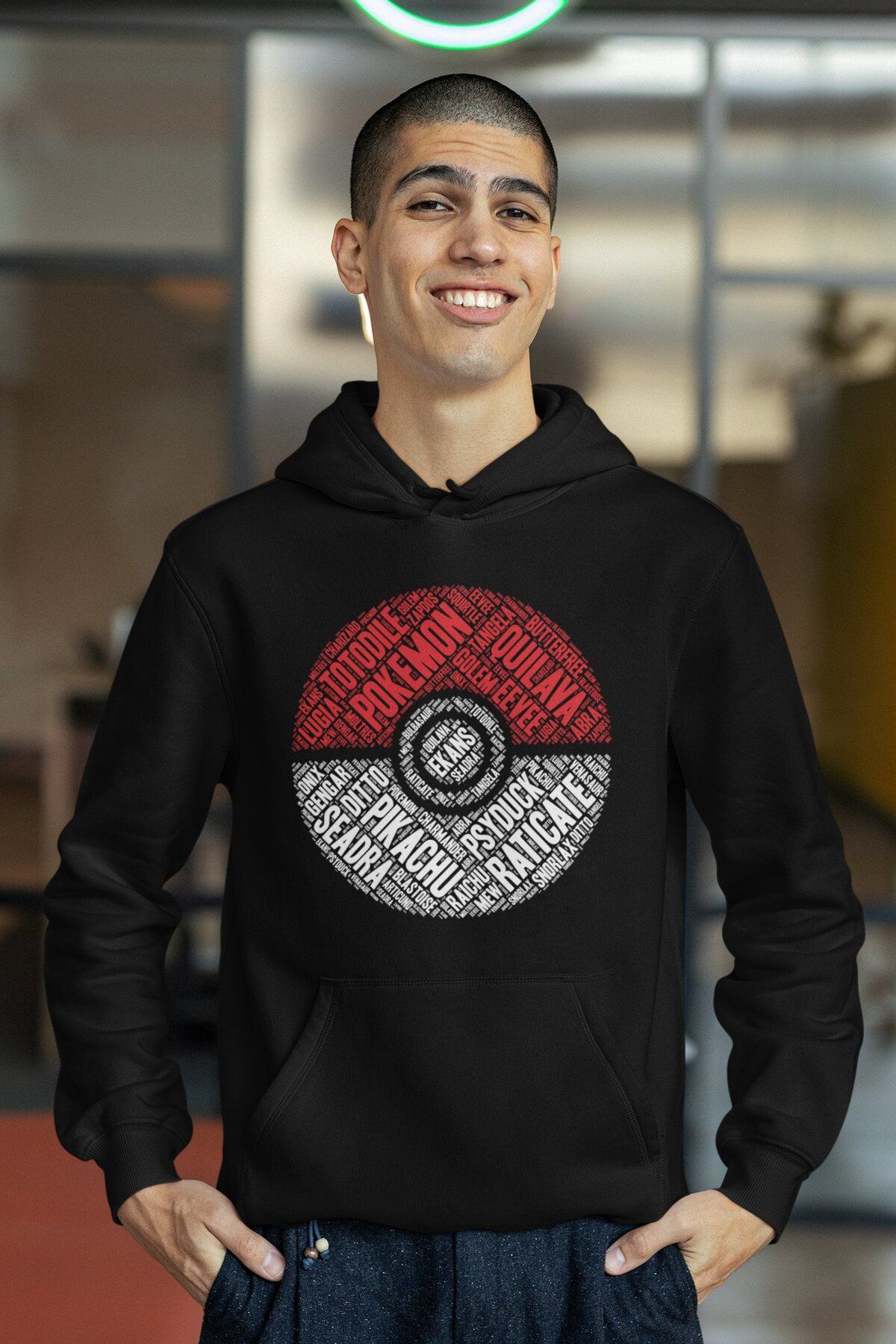 Fuddy Moda Pokemon Topu Kaligrafik Bask l Kapu onlu Sweatshirt Unisex Oversize Pokemon Bask l Hoodie Fiyat Yorumlar Trendyol
