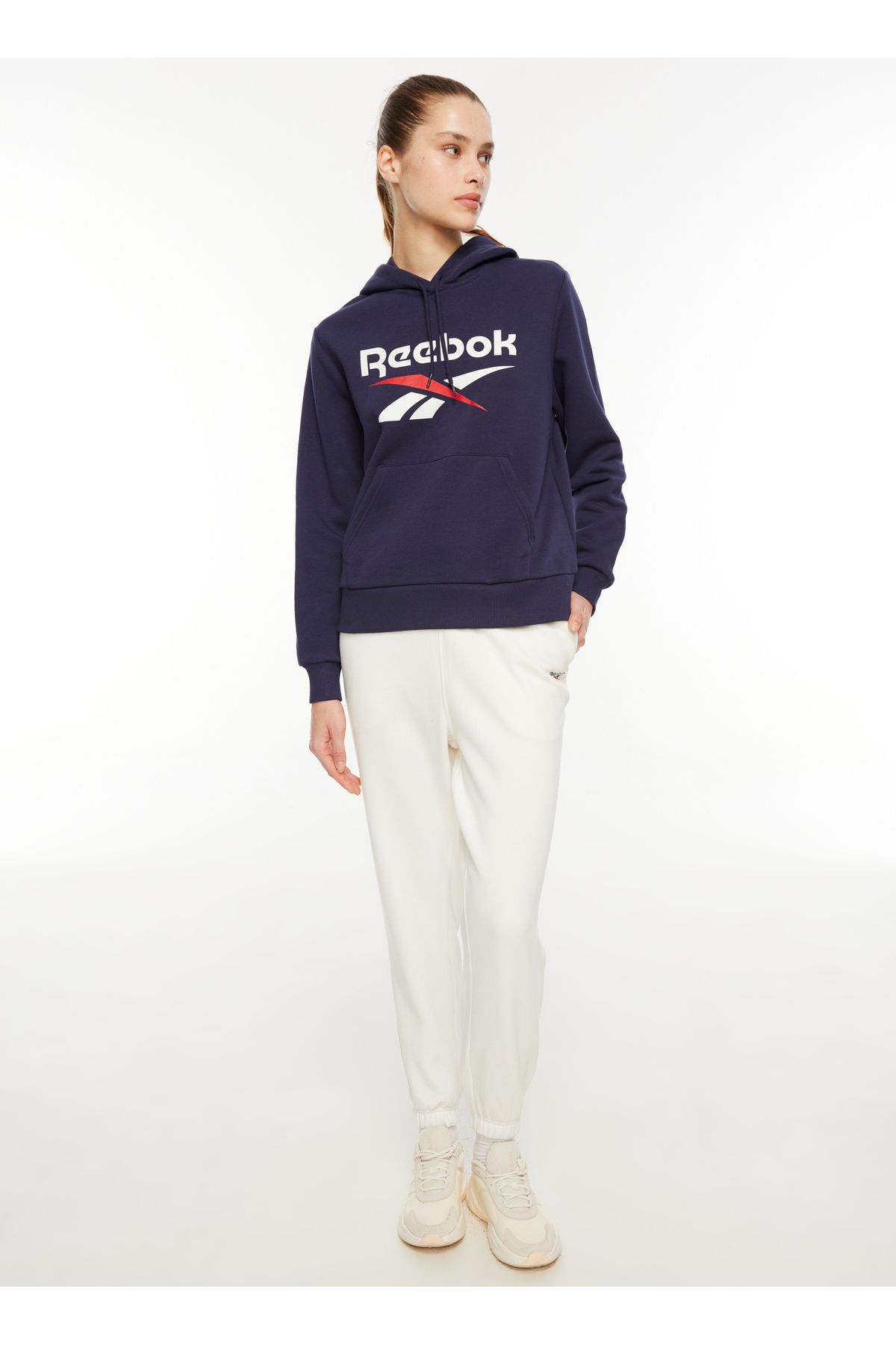 Reebok Lacivert Kad n Yuvarlak Yaka Sweatshirt IQ4428 RI BL FLEECE