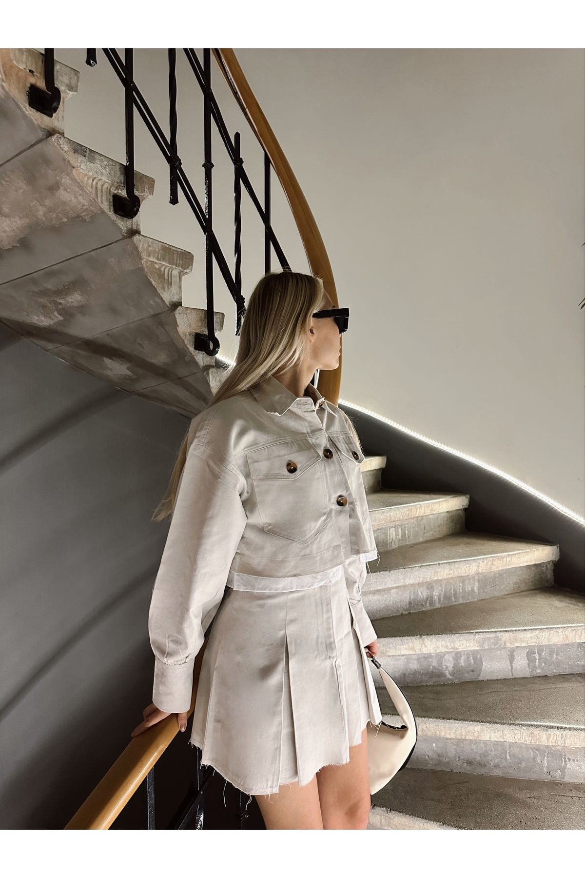 Beige skirt and clearance jacket set