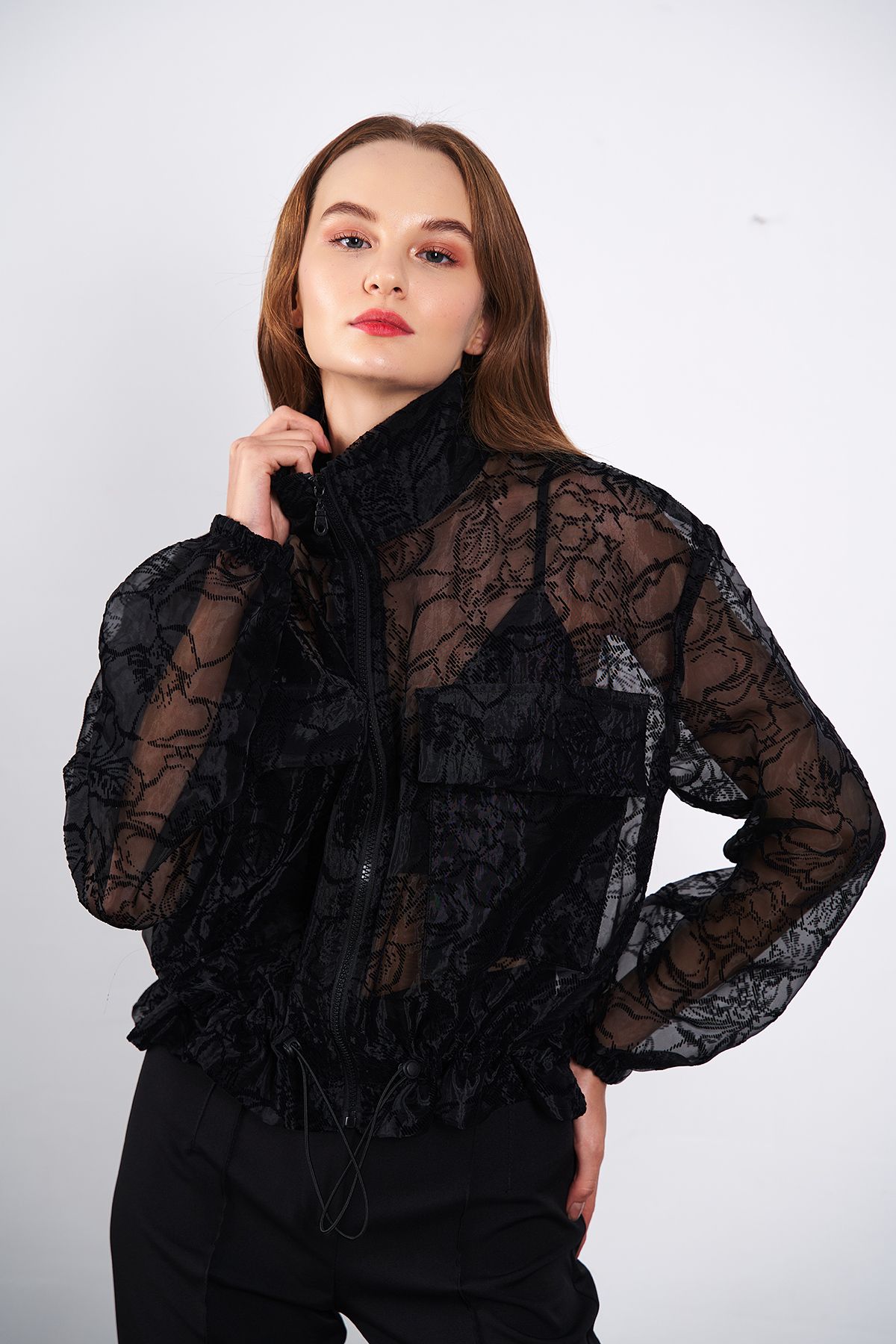 Ortaya k Black Design Tulle Jacket Trendyol