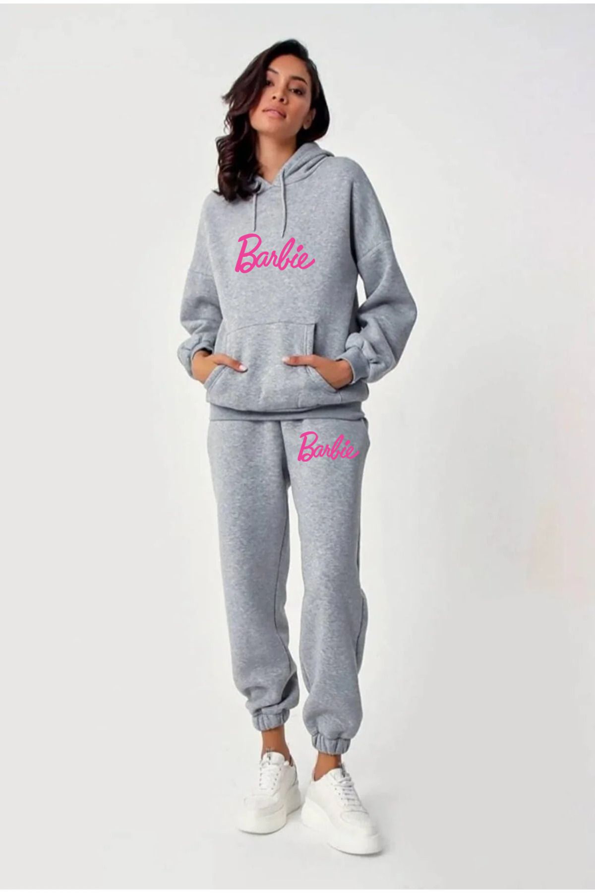Gramix Oversize Tracksuit Set Hooded Barbie Printed Trendyol