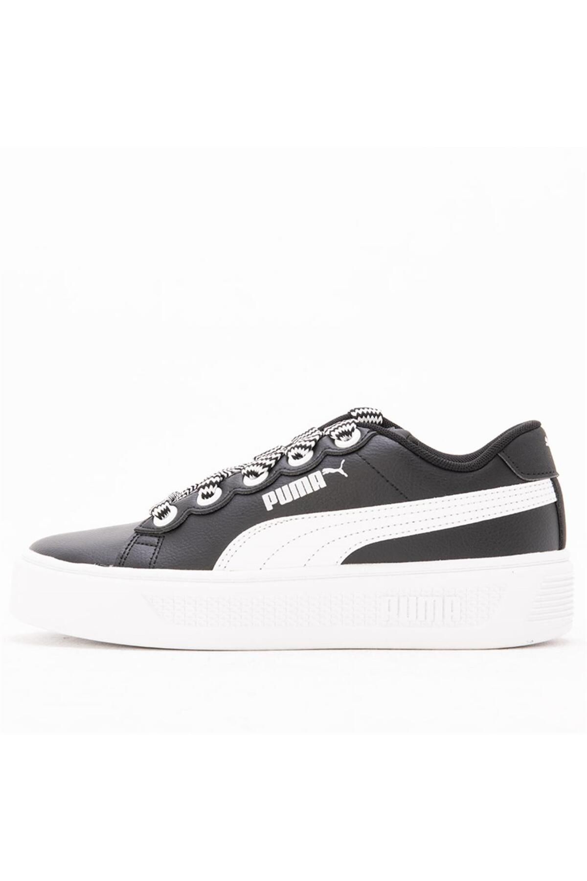 اسنیکر مشکی زنانه Smash Platform V3 Lace Sport کفش 393206 01 Puma