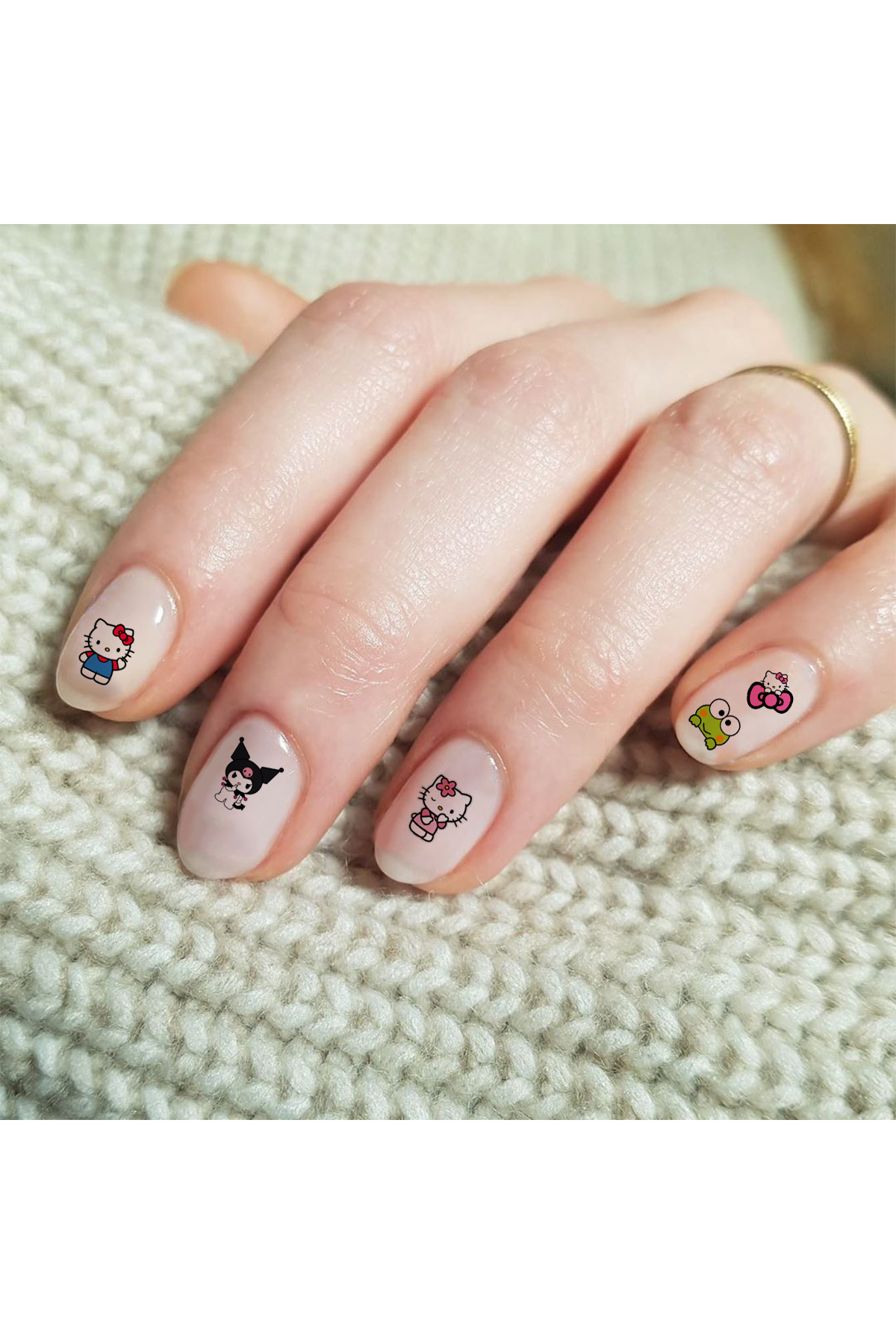 BP Tattoo Kuromi Renkli Tırnak Dövmesi Nail Art