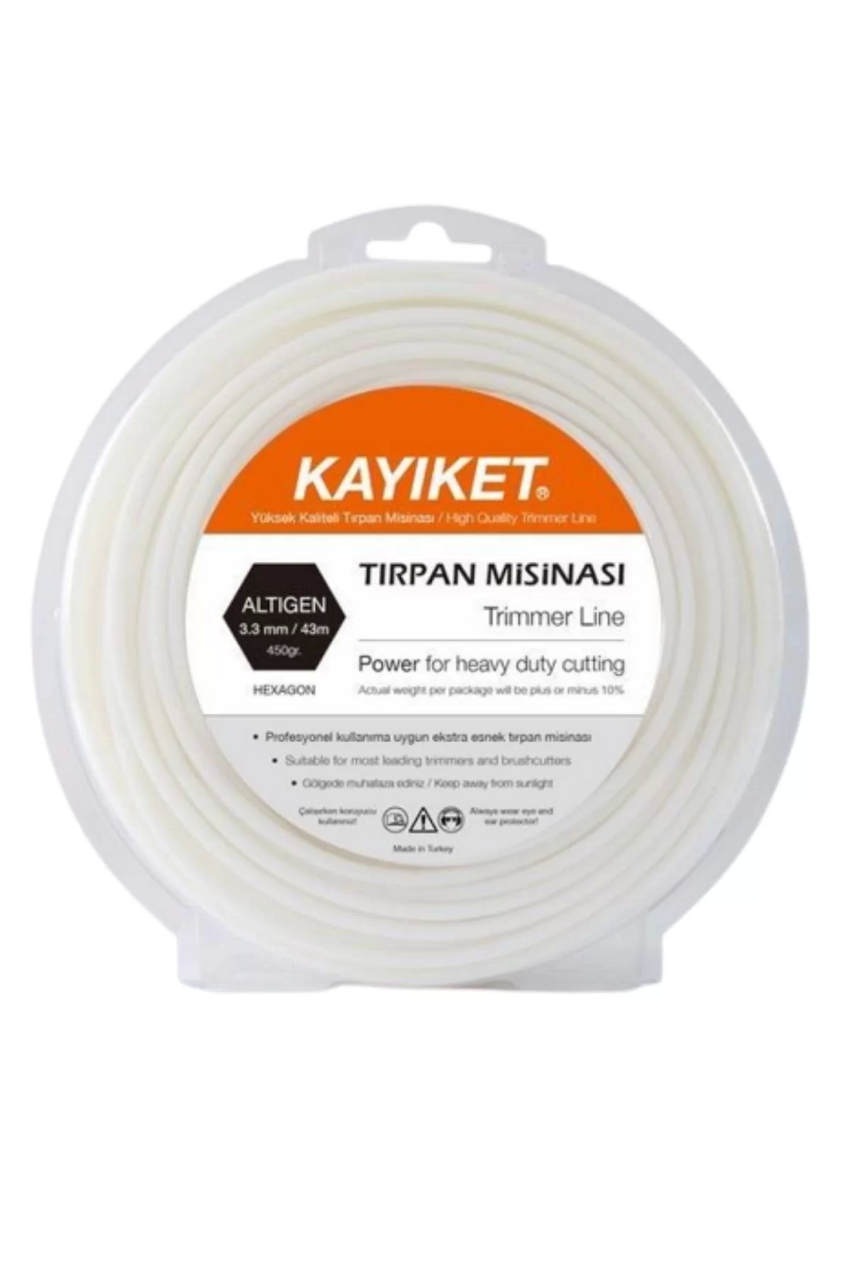 KAYIKET Motorlu Tırpan Misina 3.3mm 43mt 6 Köşe Beyaz Misina