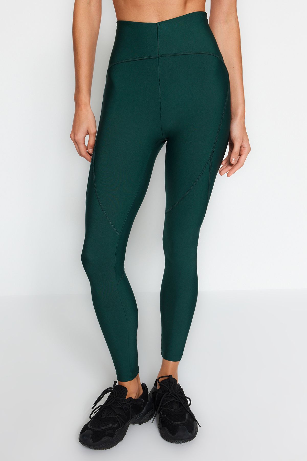 Trendyol Collection-Smaragdgrüne, geraffte, gestrickte Sport-Leggings in voller Länge TWOSS21TA0023 7