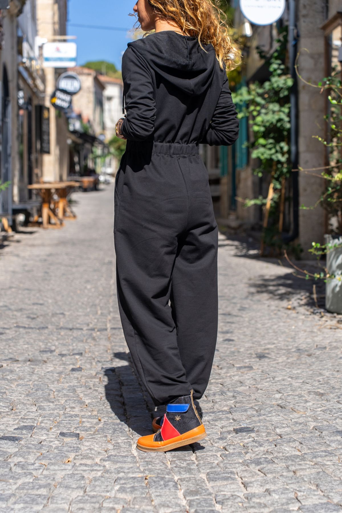 Black jumpsuit pockets hotsell