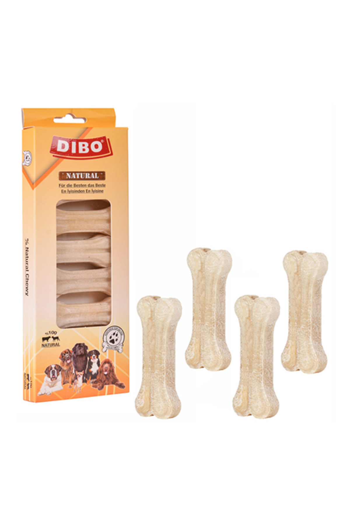 Dibo Beyaz Press Kemik Köpek Ödülü 8'li 20-25 gr 7 Cm