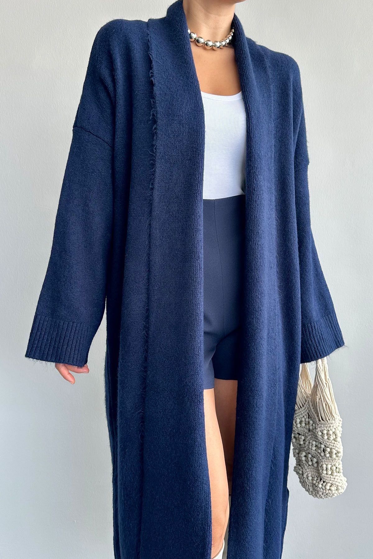 Dark blue long cardigan on sale