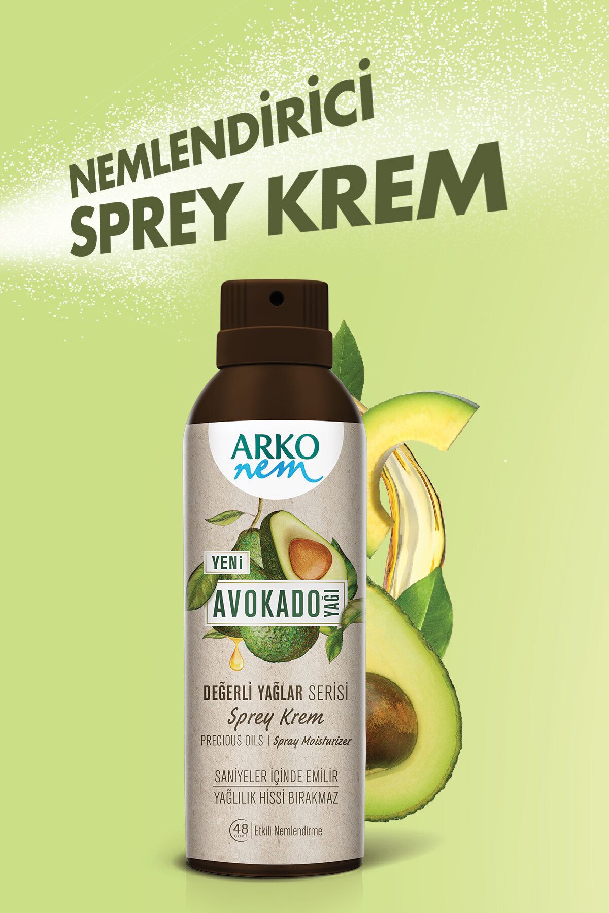 کرم اسپری آووکادو روغن های گرانبها 3x150ml Arko Nem