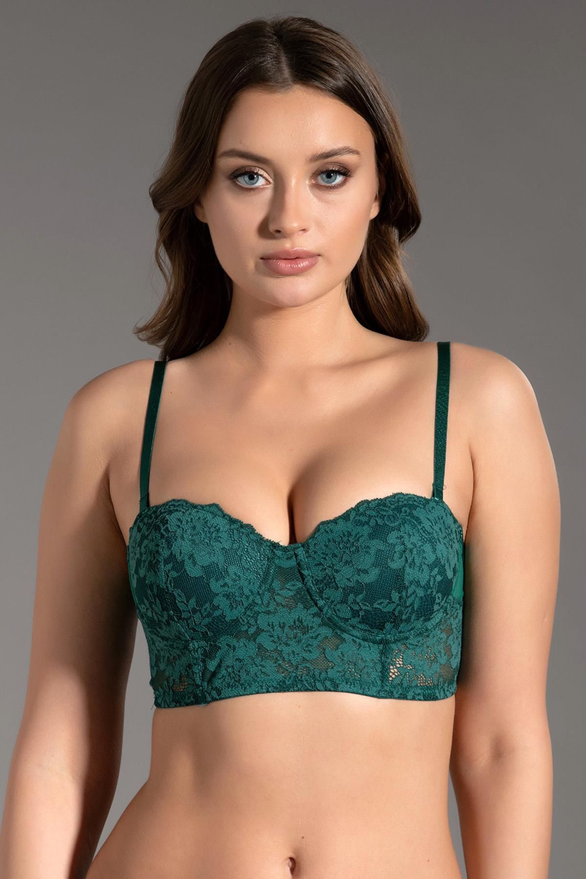 Green strapless on sale bra