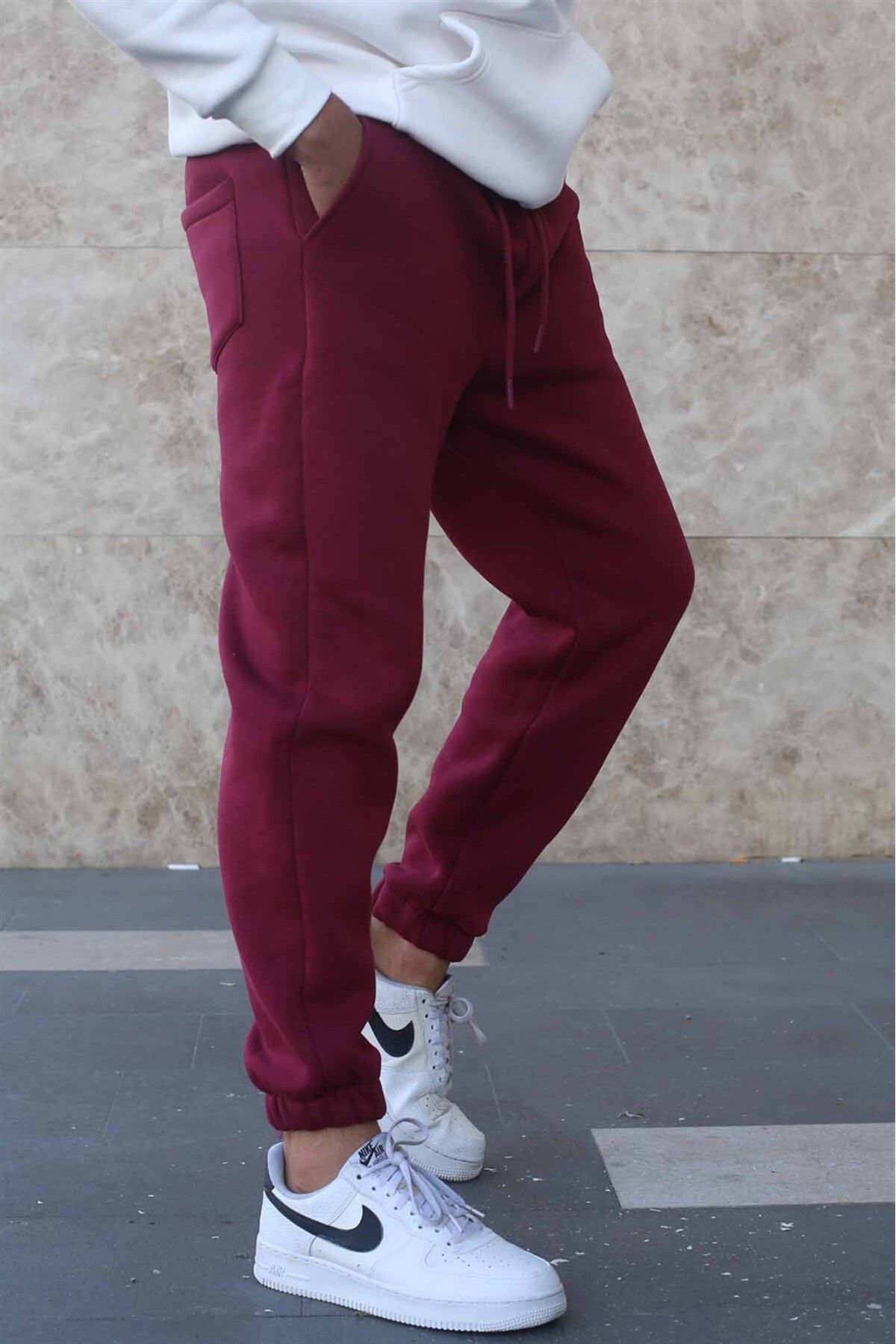 Burgundy joggers mens new arrivals