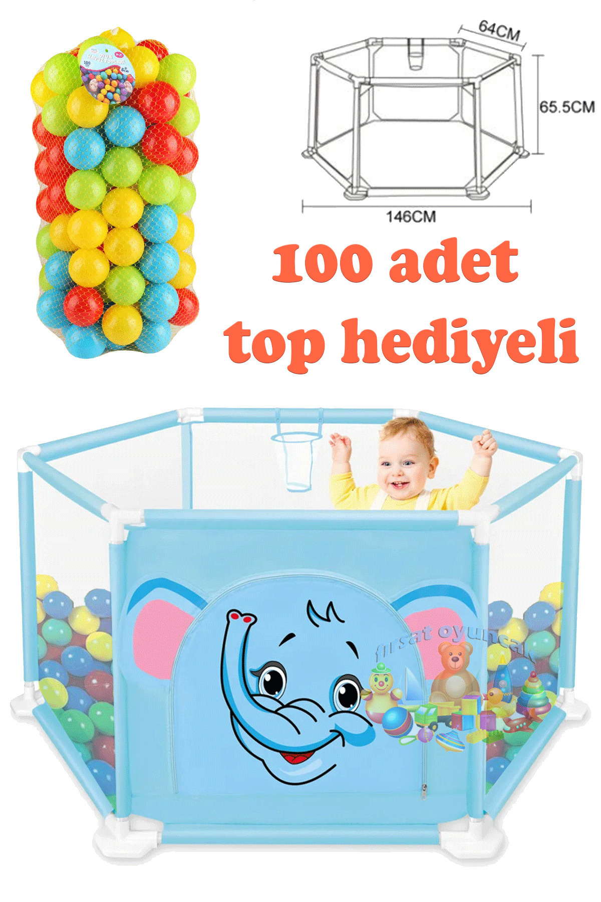 Fırsat Oyuncak Bebek Oyun Havuzu 100 top fotoğrafı 2 (önizleme)