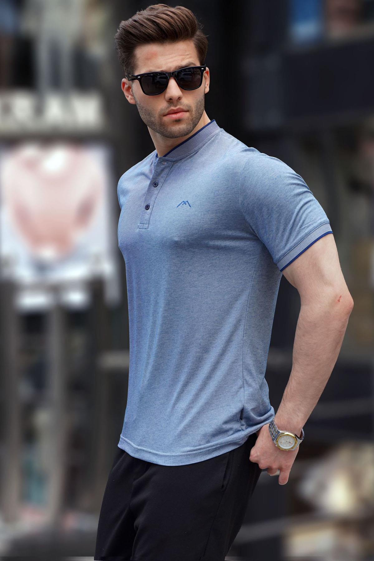 تیشرت پولو مردانه یقه سبز نعنایی