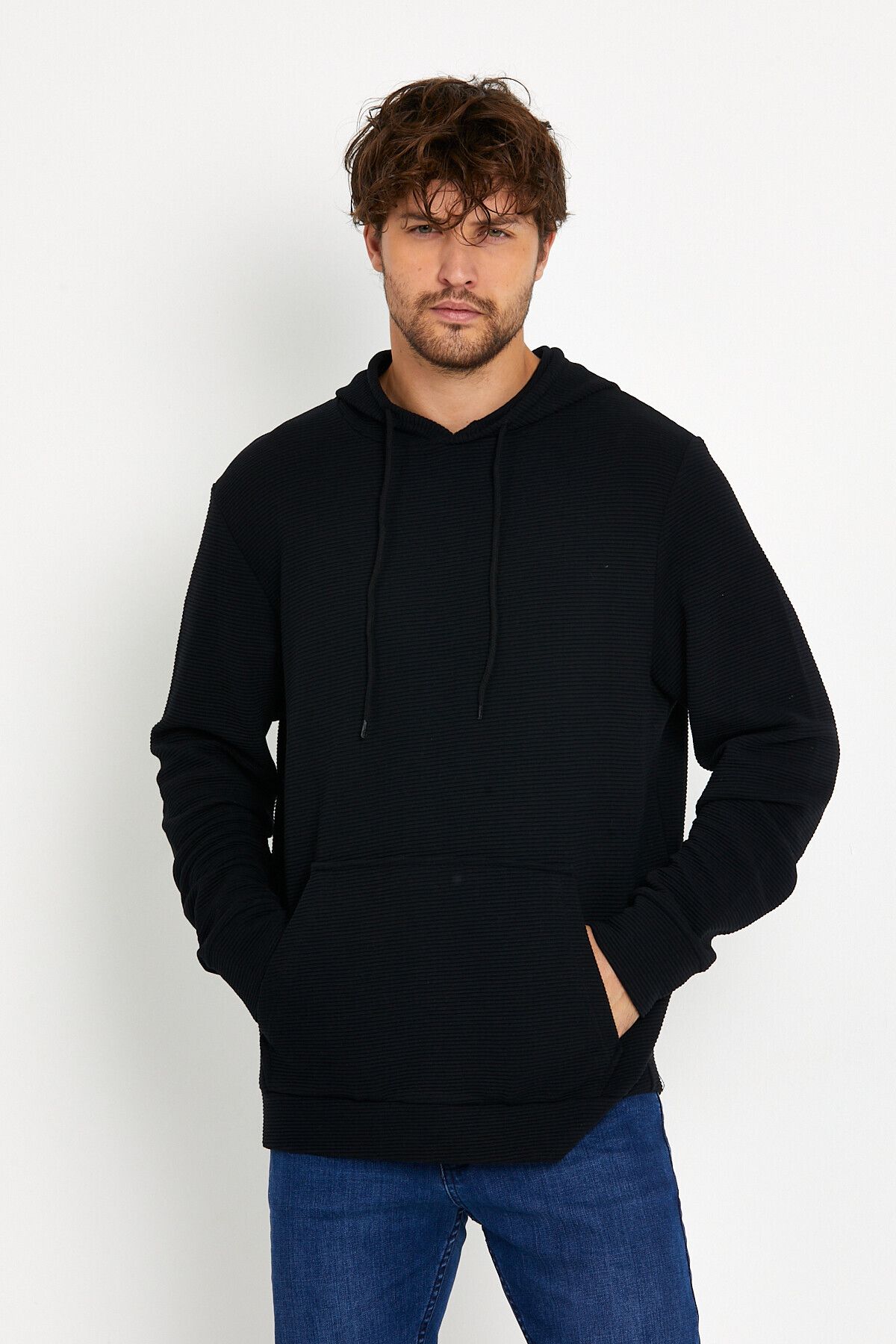 Thin black hoodie mens store