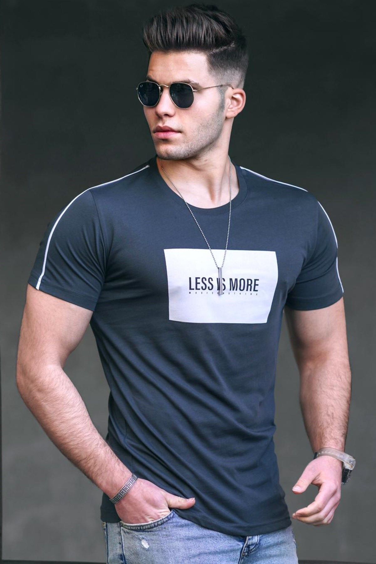 Madmext تی شرت مردانه دودی 4981