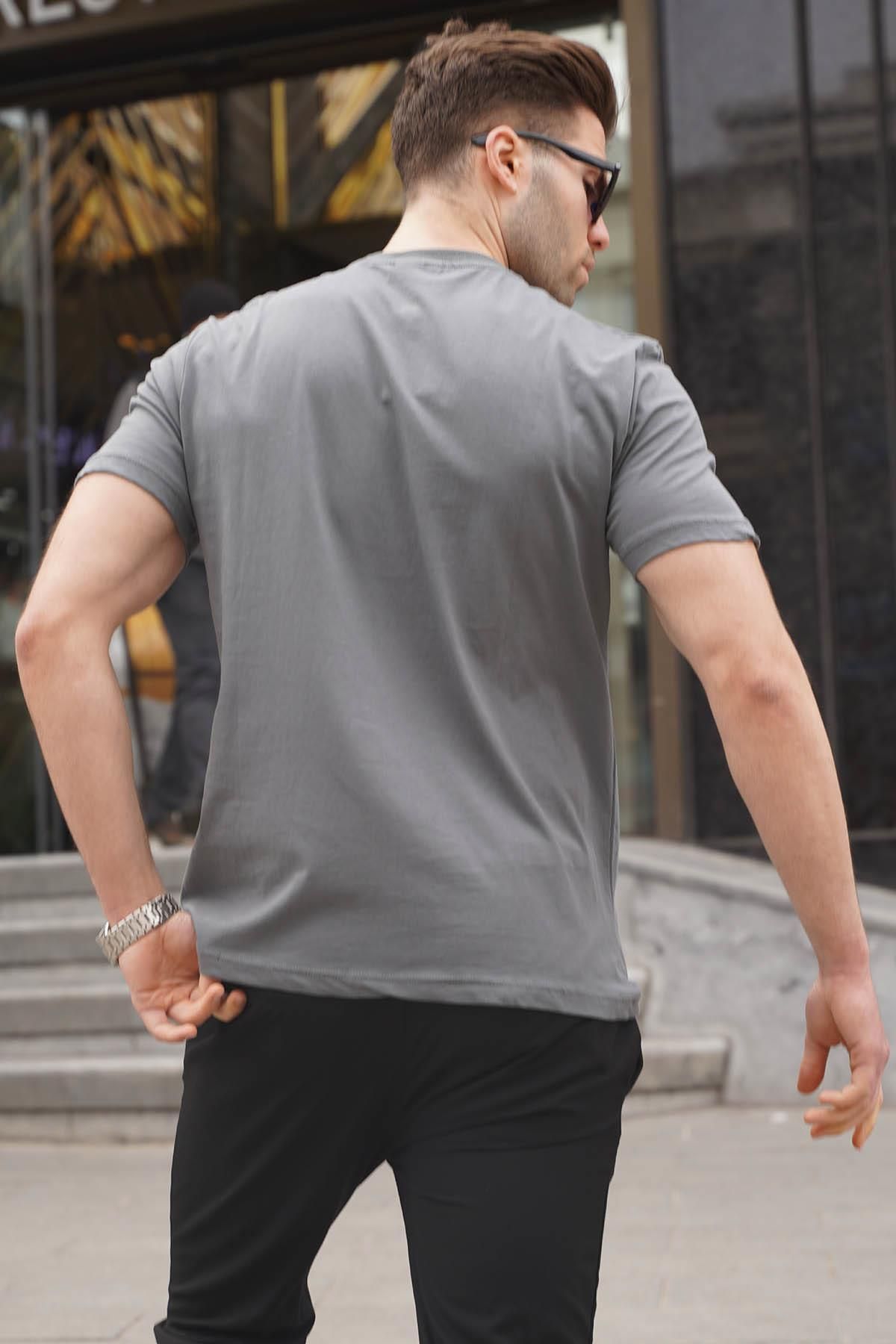 تی شرت مردانه Smoked Regular Fit with Patch Pocket 6102 Madmext