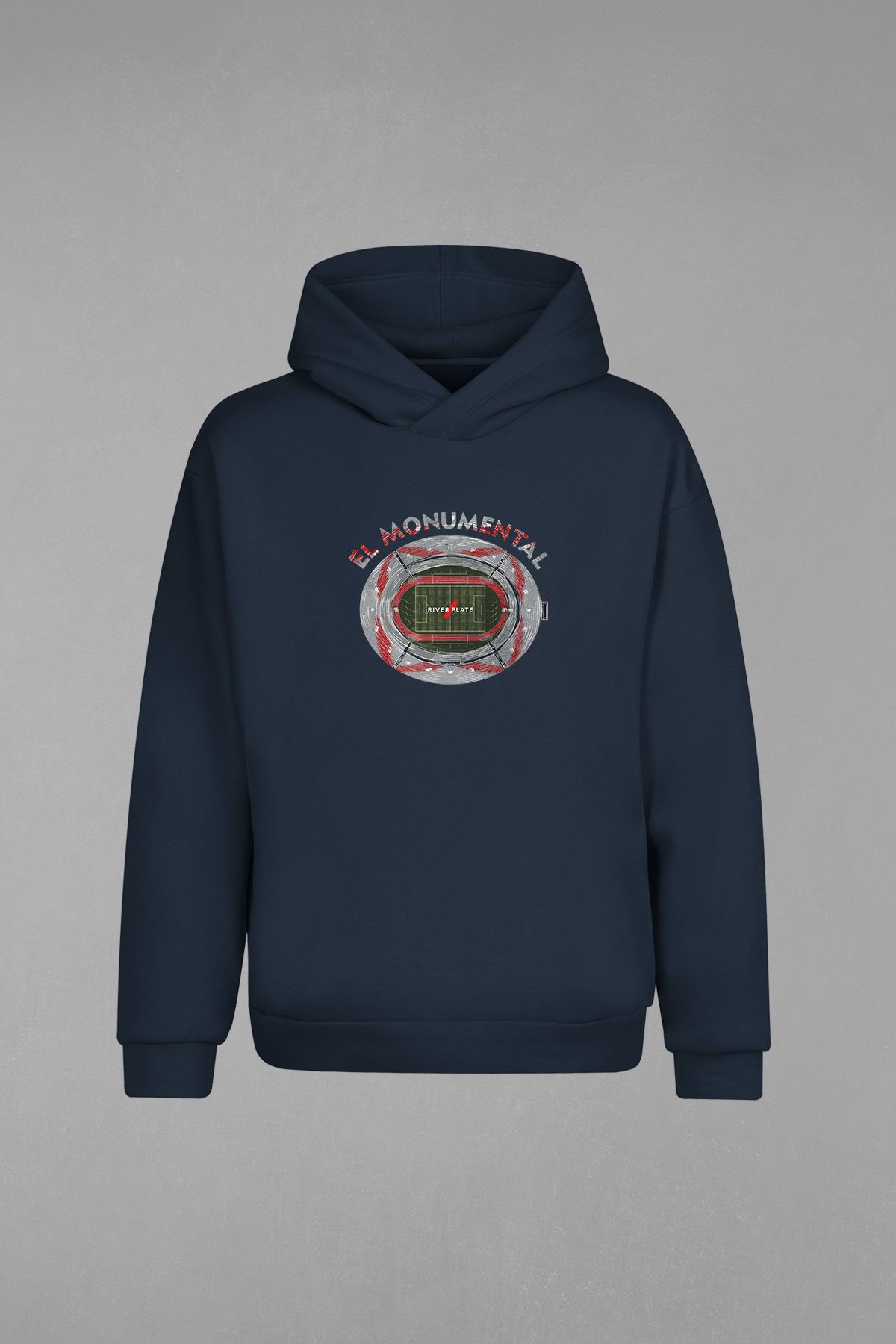 Futbolos River Plate Hand Monumental Printed Navy Blue Men s Hooded Sweatshirt Trendyol