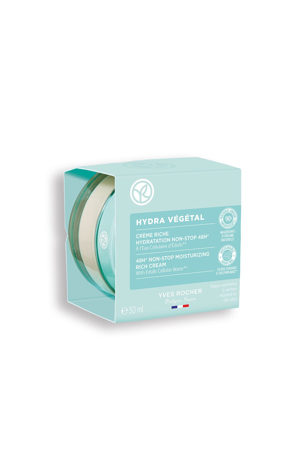 کرم فشرده Hydra Vegetal برای پوست های معمولی و خشک 50میل   ایوروشه Yves Rocher