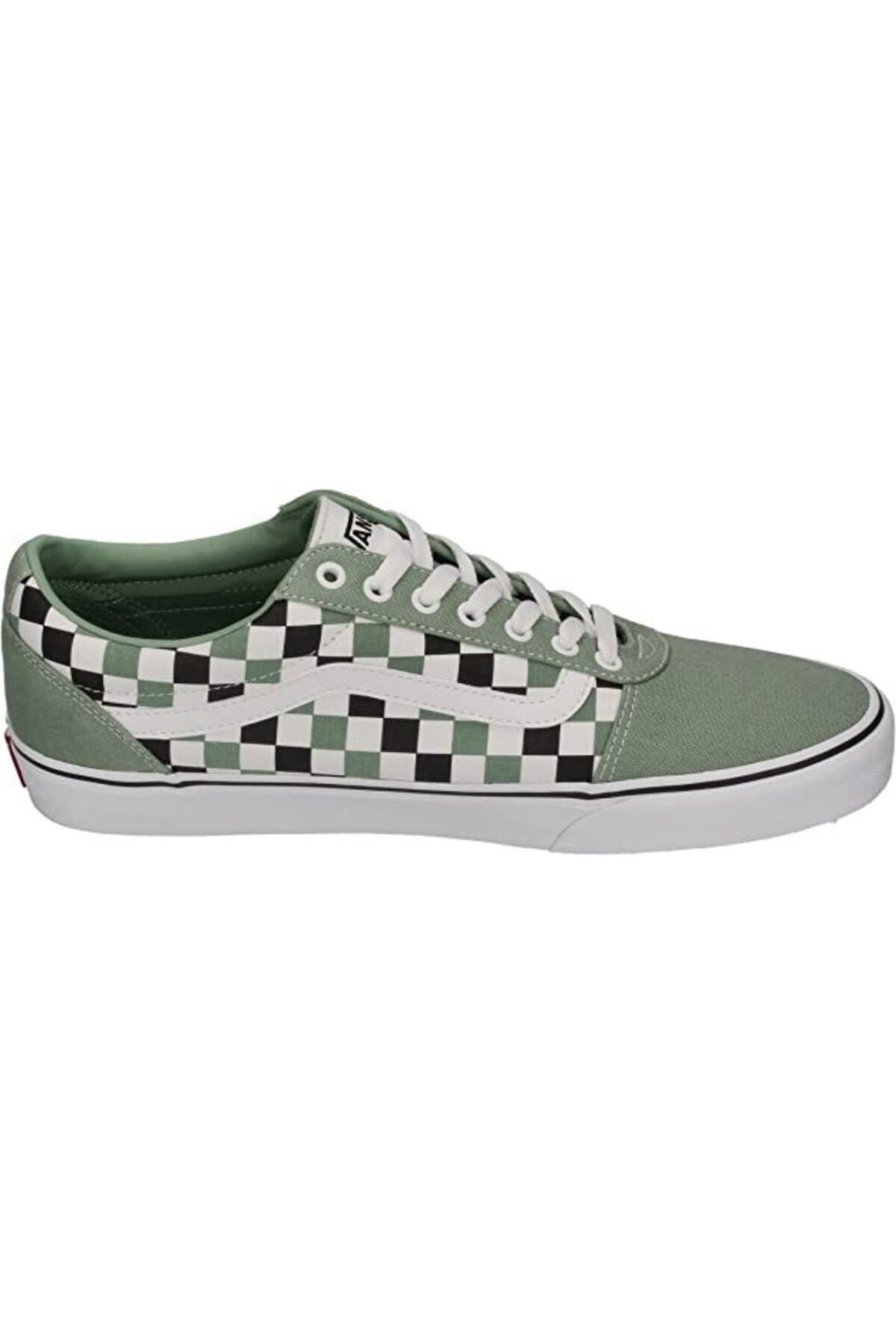 Army green on sale checkered vans