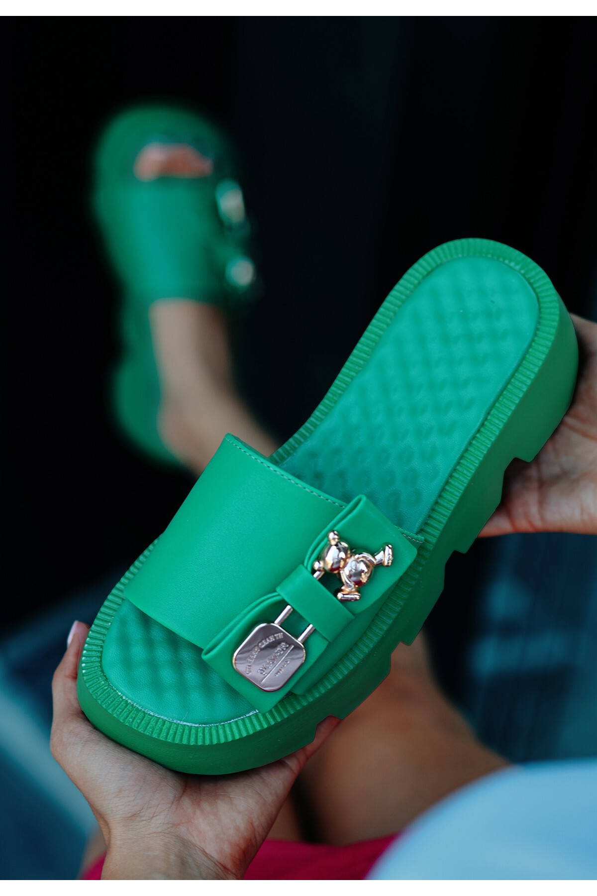 Yeşil Cilt Kadın Terlik 53221