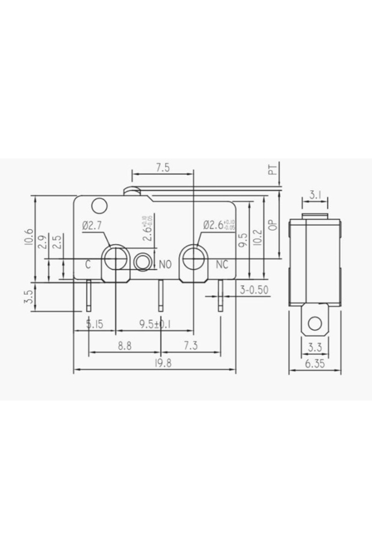 Mr-163-2 Micro Swıtch Lehim Bacak Paletsiz 4
