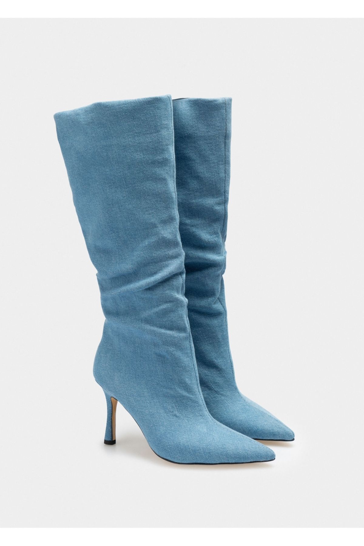 Denim high heel boots on sale