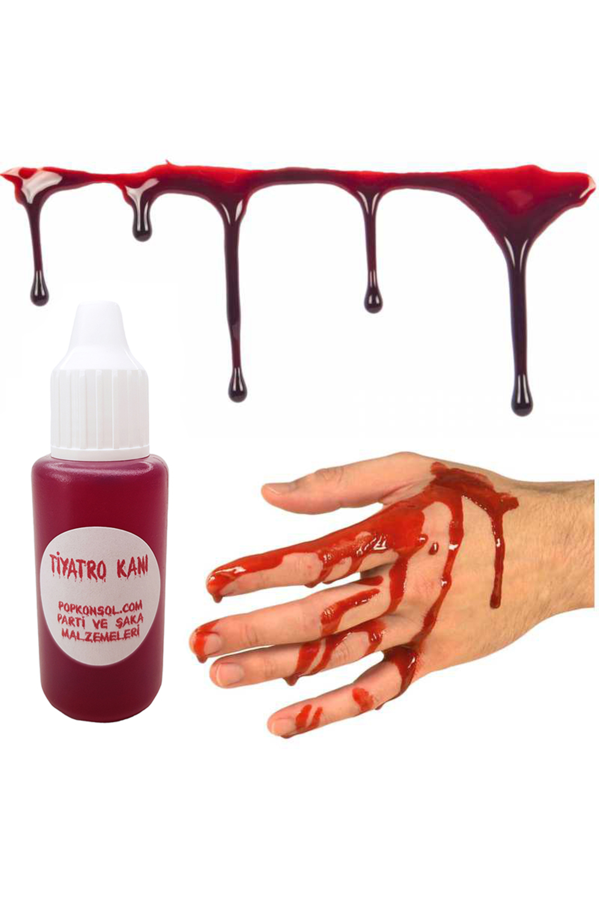 POPKONSOL Tiyatro Kanı Cadılar Bayramı Şaka Malzemesi Yapay Kan