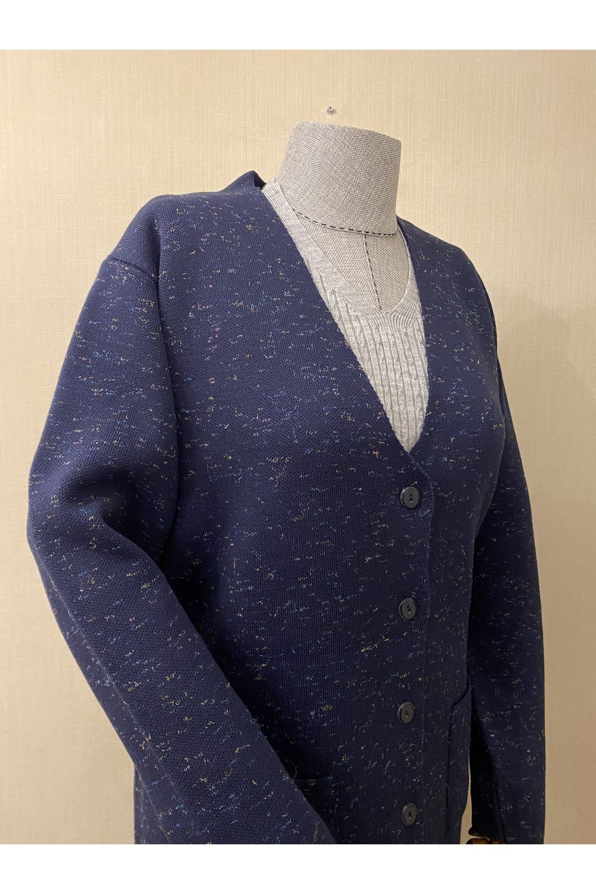 Navy blue long cardigan on sale sweater