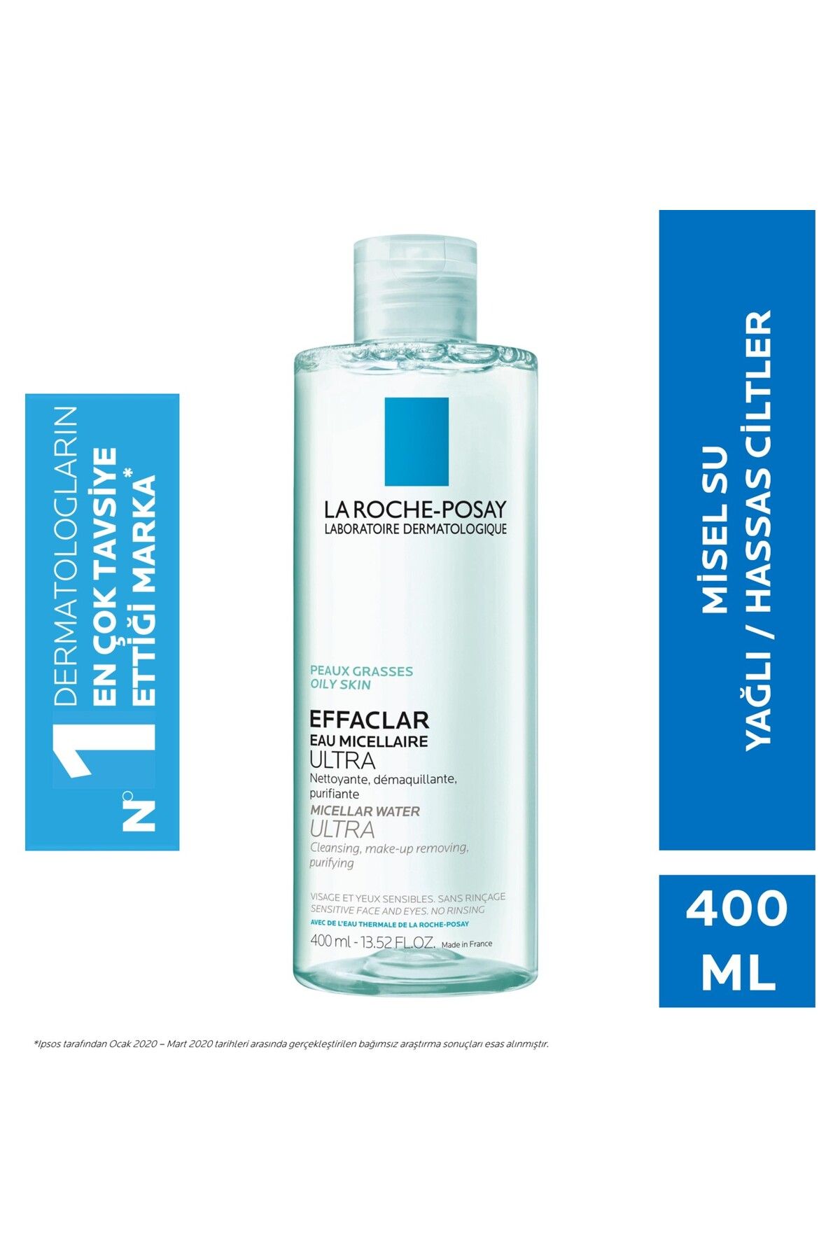La Roche Posay مایع پاک‌کننده میسلار الترا افاکلار 400 میلی لیتر برای پوست چرب