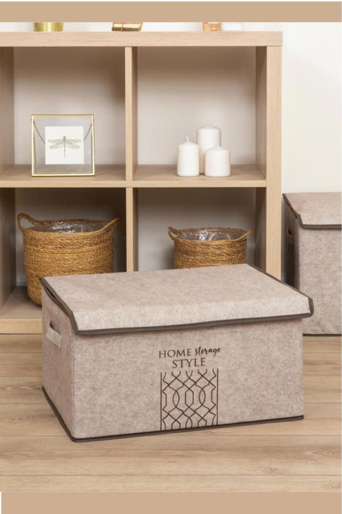 Flosoft-Maxi Storage Box with Felt Lid, Multi-Purpose Organizer Box Organizer Chest Maxi Size 47x37x24 Cm 2