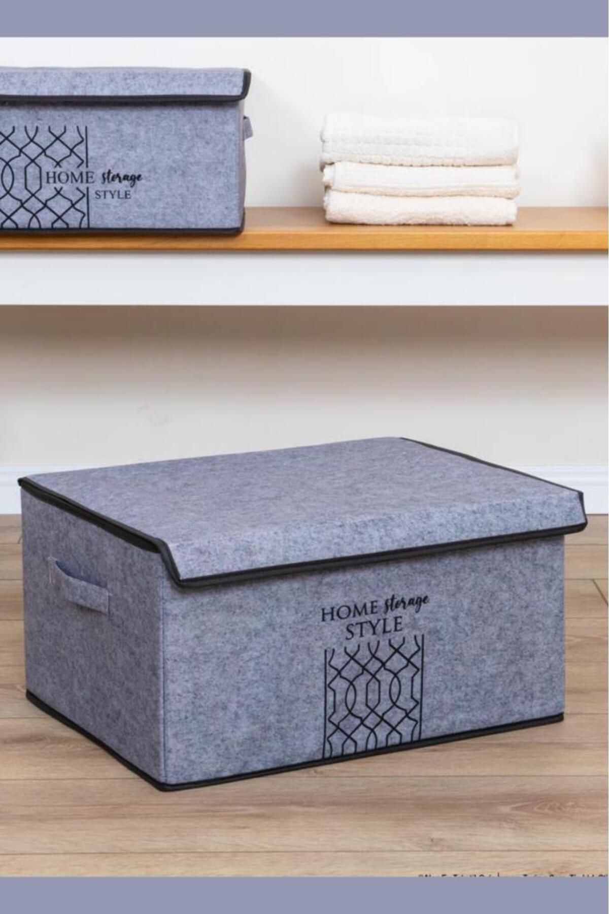 Flosoft-Maxi Storage Box with Felt Lid, Multi-Purpose Organizer Box Organizer Chest Maxi Size 47x37x24 Cm 2